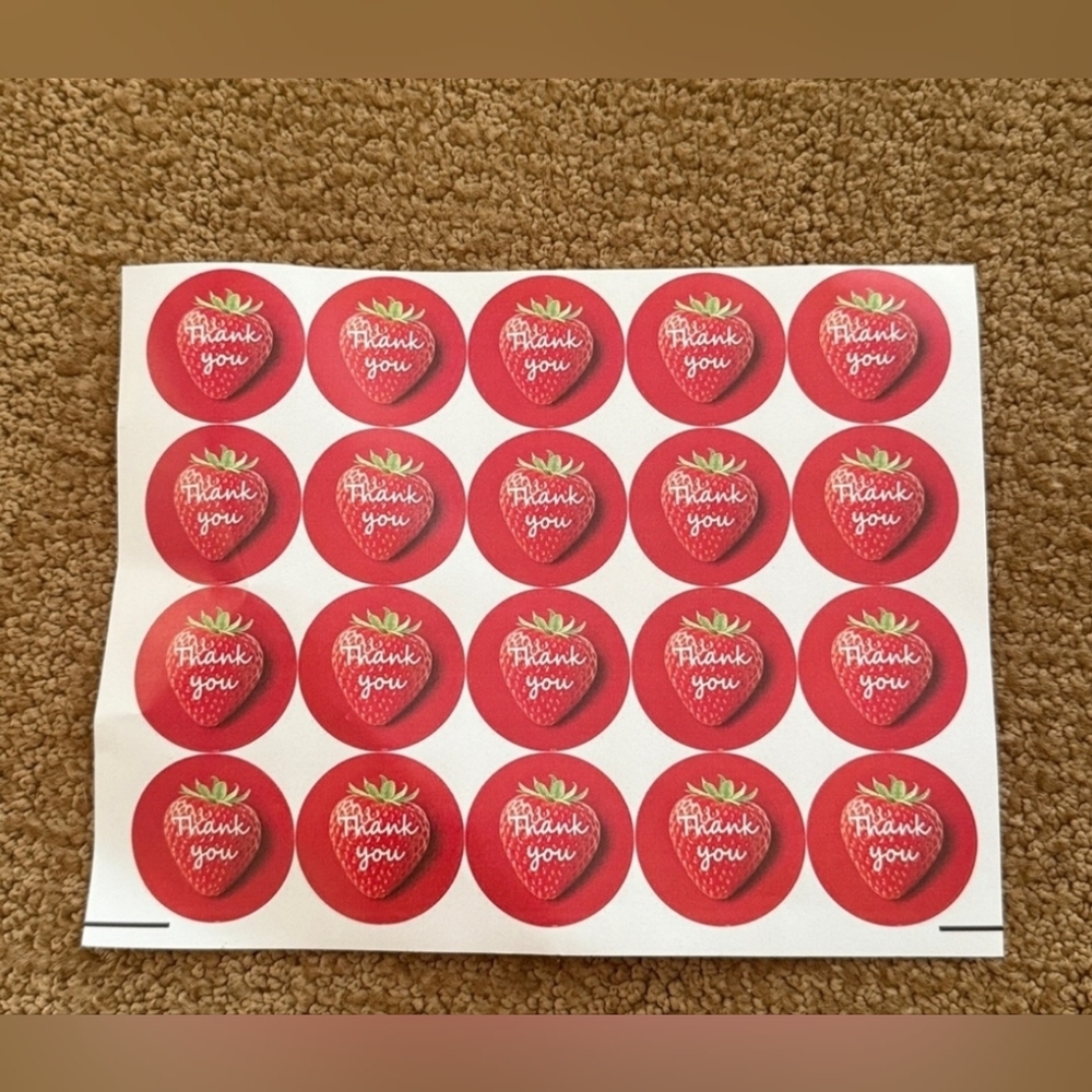 New Set Of 20 Thank You Stickers. 2 Inch